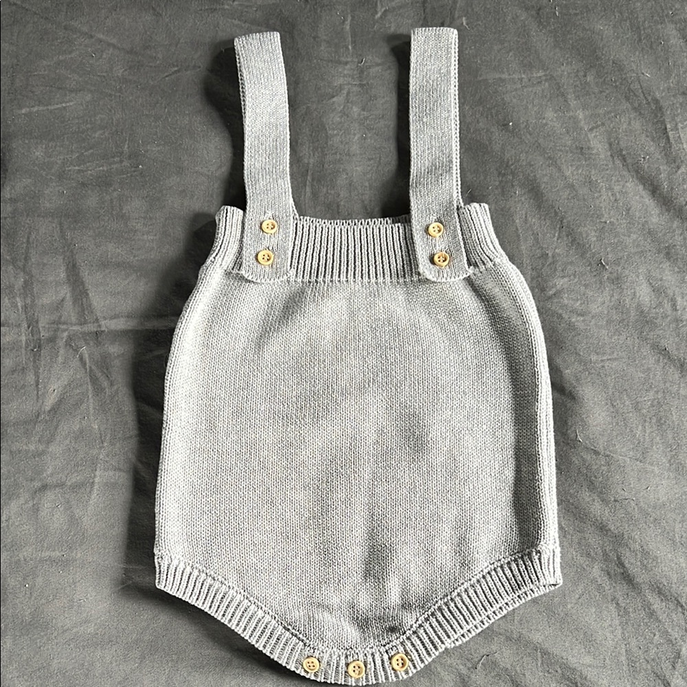 Gray Knit Baby Romper